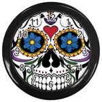 Cranium Sugar Skull Wall Clocks (Black) Front