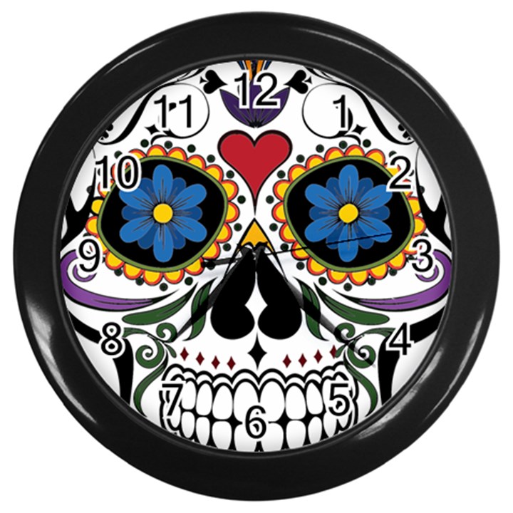 Cranium Sugar Skull Wall Clocks (Black)