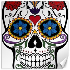 Cranium Sugar Skull Canvas 12  X 12   by StarvingArtisan