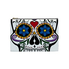 Cranium Sugar Skull Cosmetic Bag (medium)  by StarvingArtisan