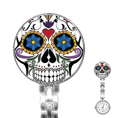 Cranium Sugar Skull Stainless Steel Nurses Watch by StarvingArtisan