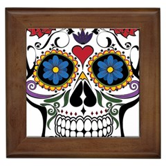 Cranium Sugar Skull Framed Tiles by StarvingArtisan