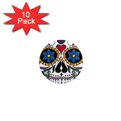 Cranium Sugar Skull 1  Mini Magnet (10 Pack)  by StarvingArtisan