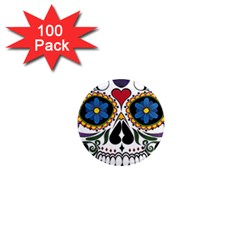 Cranium Sugar Skull 1  Mini Magnets (100 Pack)  by StarvingArtisan