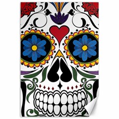 Cranium Sugar Skull Canvas 12  X 18   by StarvingArtisan