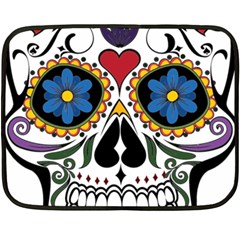 Cranium Sugar Skull Double Sided Fleece Blanket (mini)  by StarvingArtisan