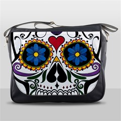 Cranium Sugar Skull Messenger Bags by StarvingArtisan