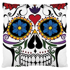 Cranium Sugar Skull Large Cushion Case (two Sides) by StarvingArtisan