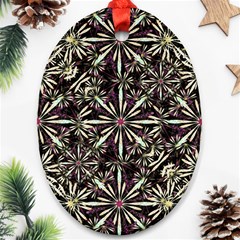 Dark Tropical Pattern Ornament (oval) by dflcprints