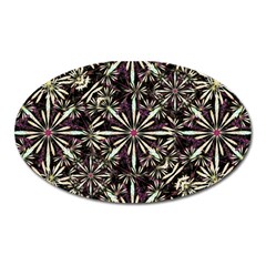 Dark Tropical Pattern Oval Magnet by dflcprints