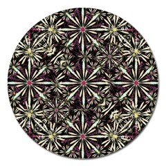 Dark Tropical Pattern Magnet 5  (round) by dflcprints