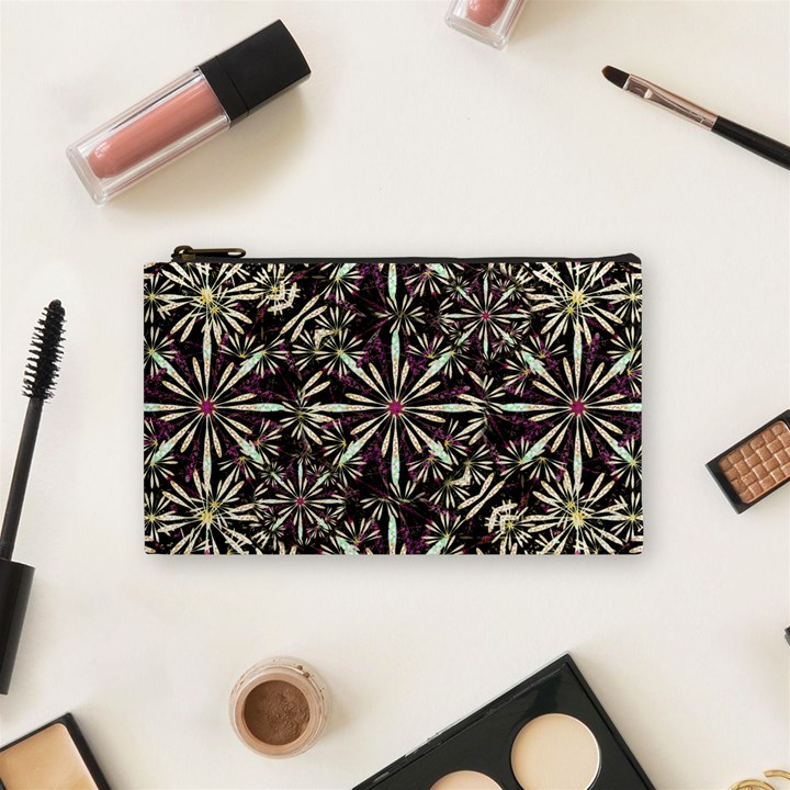 Dark Tropical Pattern Cosmetic Bag (Small) 