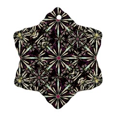 Dark Tropical Pattern Snowflake Ornament (two Sides) by dflcprints