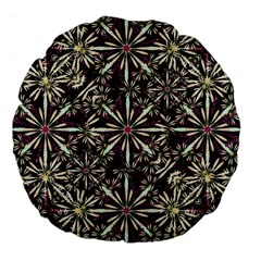 Dark Tropical Pattern Large 18  Premium Flano Round Cushions by dflcprints