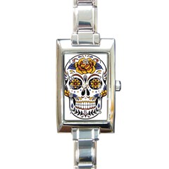 Sugar Skull Rectangle Italian Charm Watch by StarvingArtisan