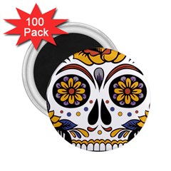 Sugar Skull 2 25  Magnets (100 Pack)  by StarvingArtisan