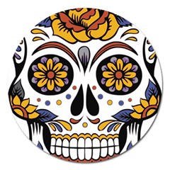 Sugar Skull Magnet 5  (round) by StarvingArtisan