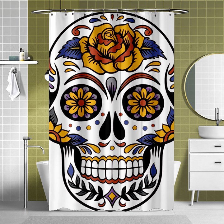 Sugar Skull Shower Curtain 48  x 72  (Small) 