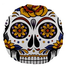 Sugar Skull Large 18  Premium Round Cushions by StarvingArtisan