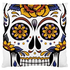 Sugar Skull Large Flano Cushion Case (two Sides) by StarvingArtisan