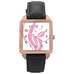 Pinky Rose Gold Leather Watch  by StarvingArtisan