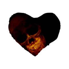 Laughing Skull Standard 16  Premium Heart Shape Cushions by StarvingArtisan