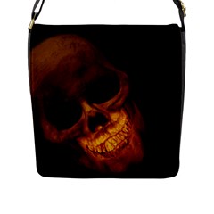 Laughing Skull Flap Messenger Bag (l)  by StarvingArtisan