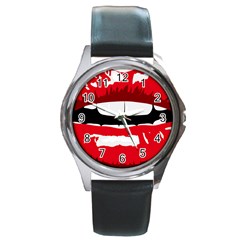 Sexy Lips Round Metal Watch by StarvingArtisan