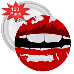 Sexy Lips 3  Buttons (100 Pack)  by StarvingArtisan