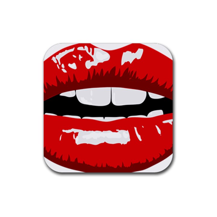 Sexy Lips Rubber Coaster (Square) 