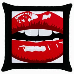 Sexy Lips Throw Pillow Case (black) by StarvingArtisan