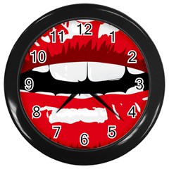 Sexy Lips Wall Clocks (black) by StarvingArtisan