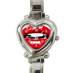 Sexy Lips Heart Italian Charm Watch by StarvingArtisan