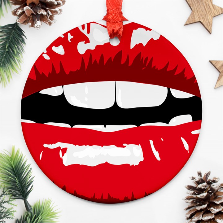 Sexy Lips Round Ornament (Two Sides)