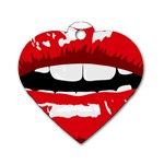 Sexy Lips Dog Tag Heart (One Side) Front