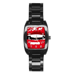 Sexy Lips Stainless Steel Barrel Watch by StarvingArtisan