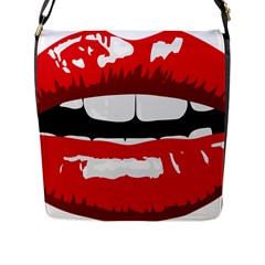 Sexy Lips Flap Messenger Bag (l)  by StarvingArtisan