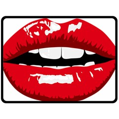 Sexy Lips Double Sided Fleece Blanket (large)  by StarvingArtisan