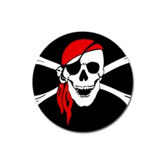 Pirate Skull Magnet 3  (round) by StarvingArtisan