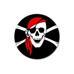 Pirate Skull Magnet 3  (Round) Front