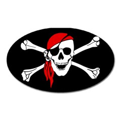 Pirate Skull Oval Magnet by StarvingArtisan