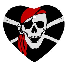 Pirate Skull Heart Ornament (two Sides)