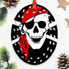 Pirate Skull Oval Filigree Ornament (two Sides) by StarvingArtisan