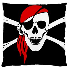 Pirate Skull Large Cushion Case (two Sides) by StarvingArtisan