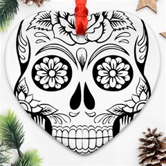 Sugar Skull Ornament (heart) by StarvingArtisan