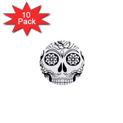 Sugar Skull 1  Mini Magnet (10 Pack)  by StarvingArtisan