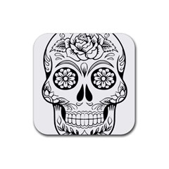 Sugar Skull Rubber Coaster (square)  by StarvingArtisan