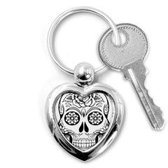 Sugar Skull Key Chains (heart)  by StarvingArtisan