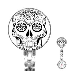 Sugar Skull Stainless Steel Nurses Watch by StarvingArtisan