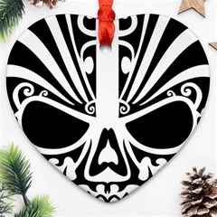 Tribal Sugar Skull Ornament (heart) by StarvingArtisan